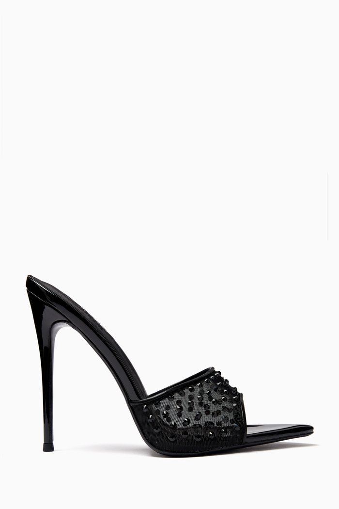 

Gianni Diamond 120 Mules in Mesh, Black