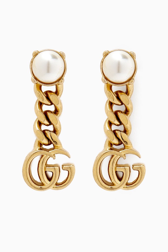 

GG Pearl Earrings in Gold-tone Metal