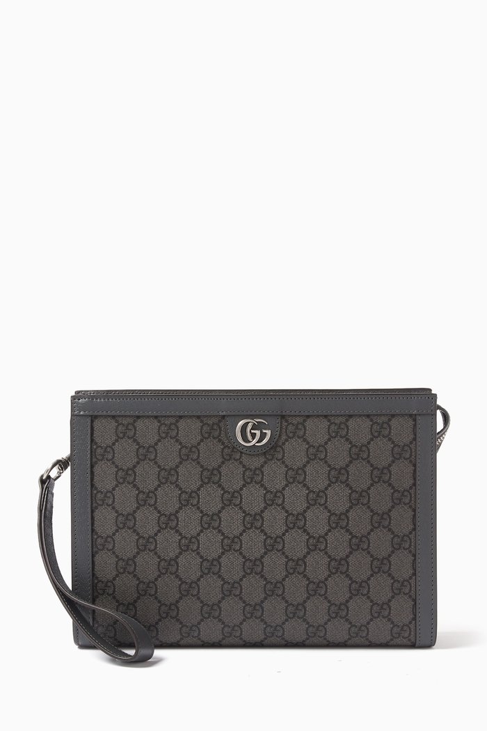 

Ophidia GG Pouch in Supreme Canvas, Grey
