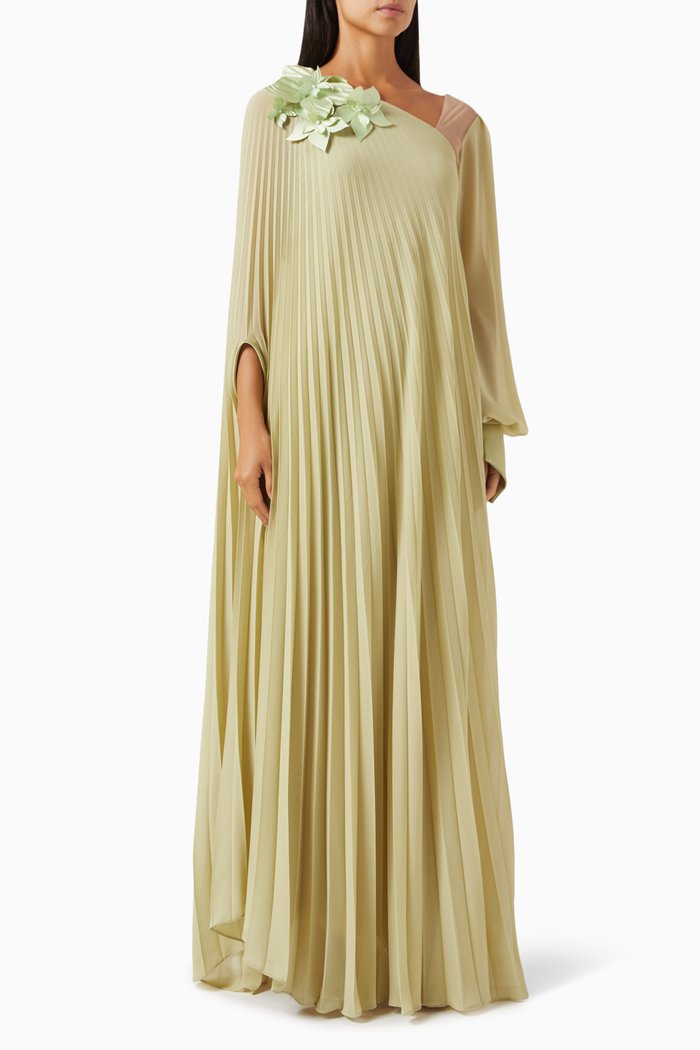 

Rhiana Pleated Dress, Green