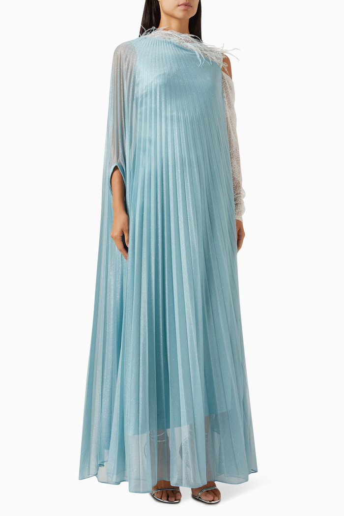 

Maria Feather-embellished Kaftan, Green