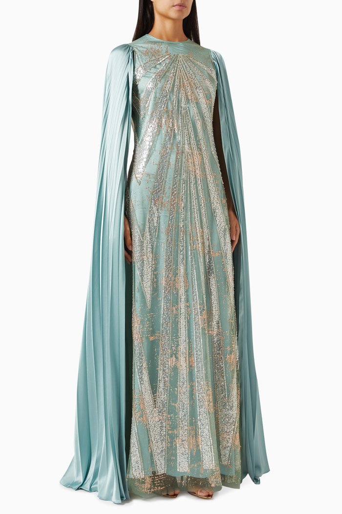 

Carolina Bead-embellished Maxi Dress, Green
