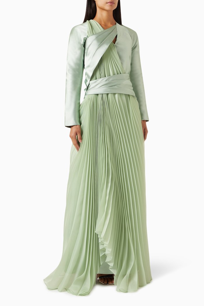 

Rhiana 3D Draped Maxi Dress, Green