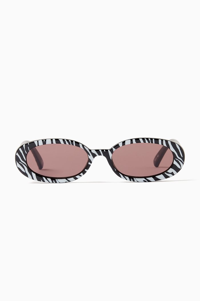 

Outta Love Oval Sunglasses, White
