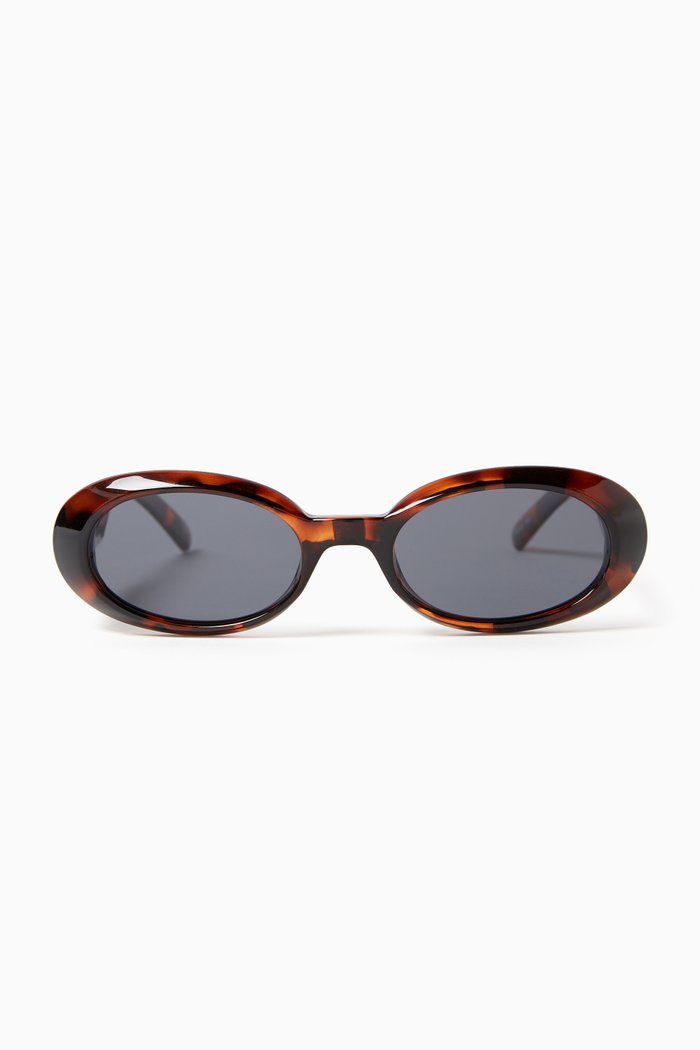 

Work It Oval Sunglasses, Brown
