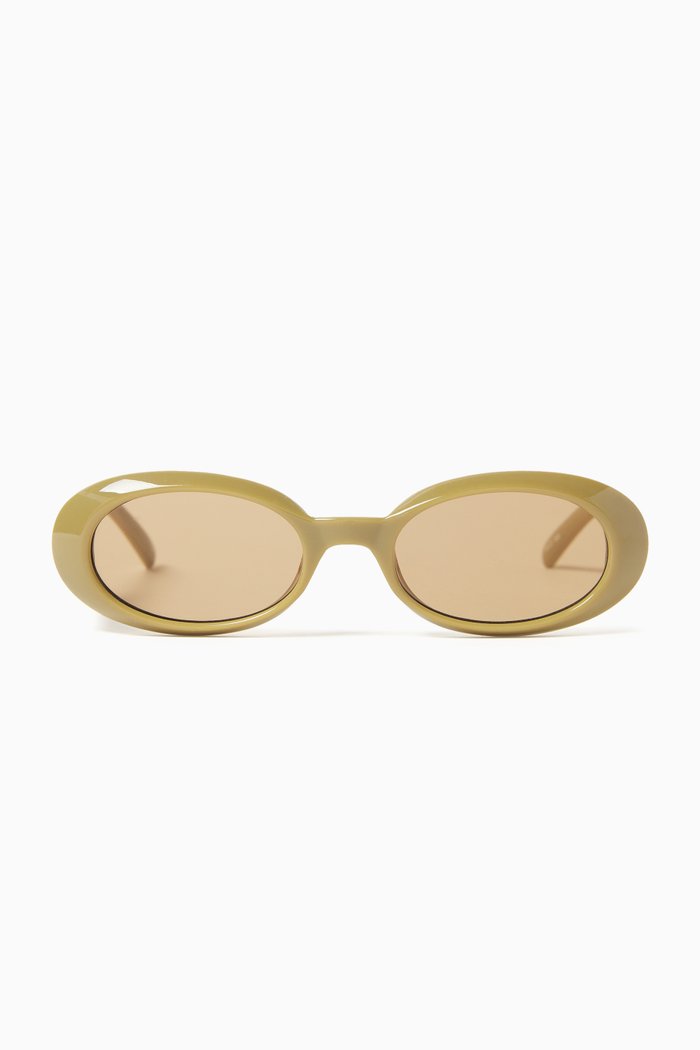 

Work It Oval Sunglasses, Neutral