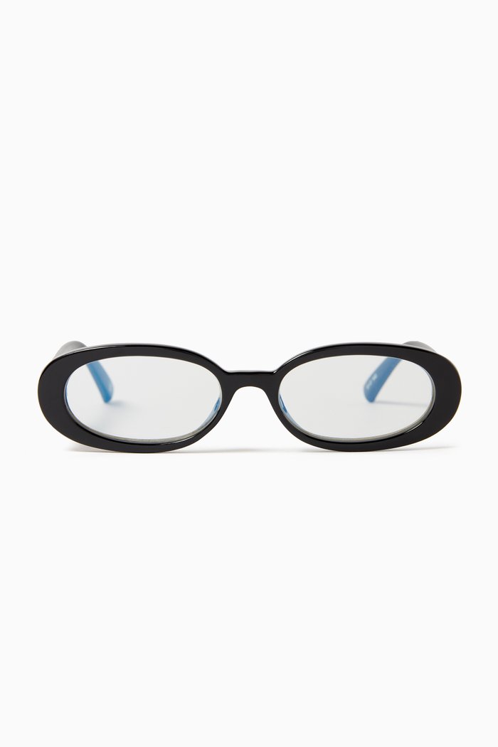 

Outta Love Oval Sunglasses, Black
