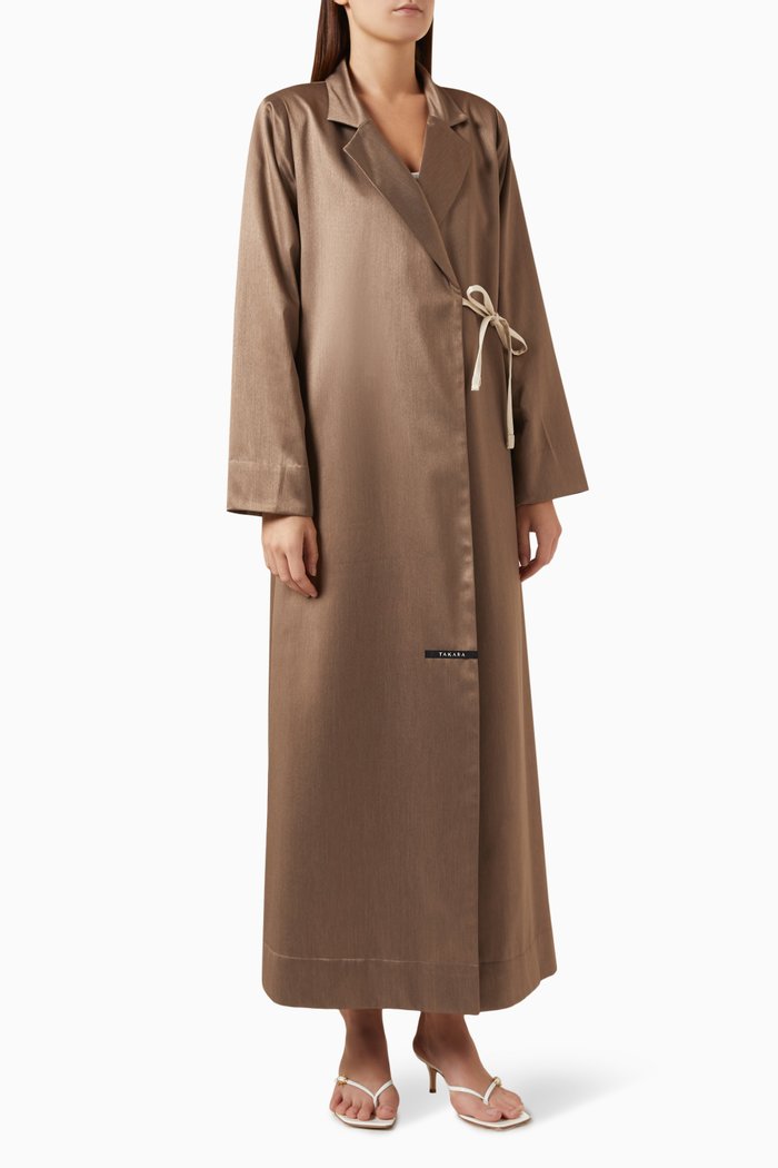 

Hazel Abaya in Silk Jacquard, Brown