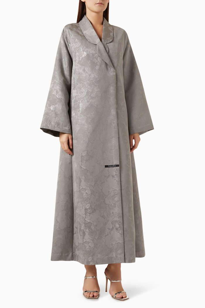

Silvermist Abaya in Jacquard, Grey