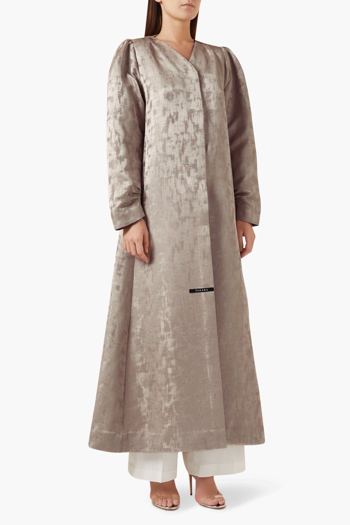

Rumi Abaya in Jacquard-silk, Neutral