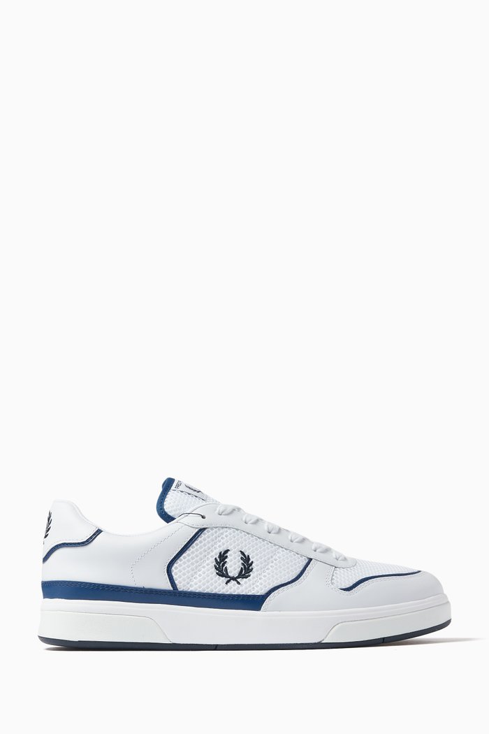 

B300 Sneakers in Leather and Mesh, White