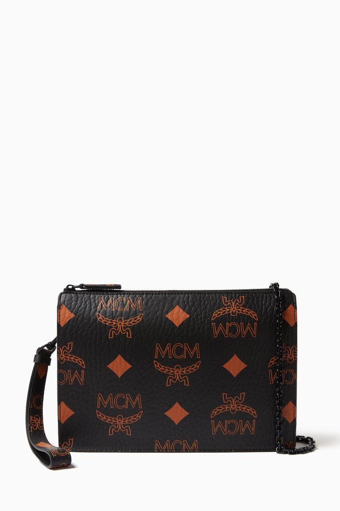 

Aren Chain Pouch in Visetos Canvas, Black