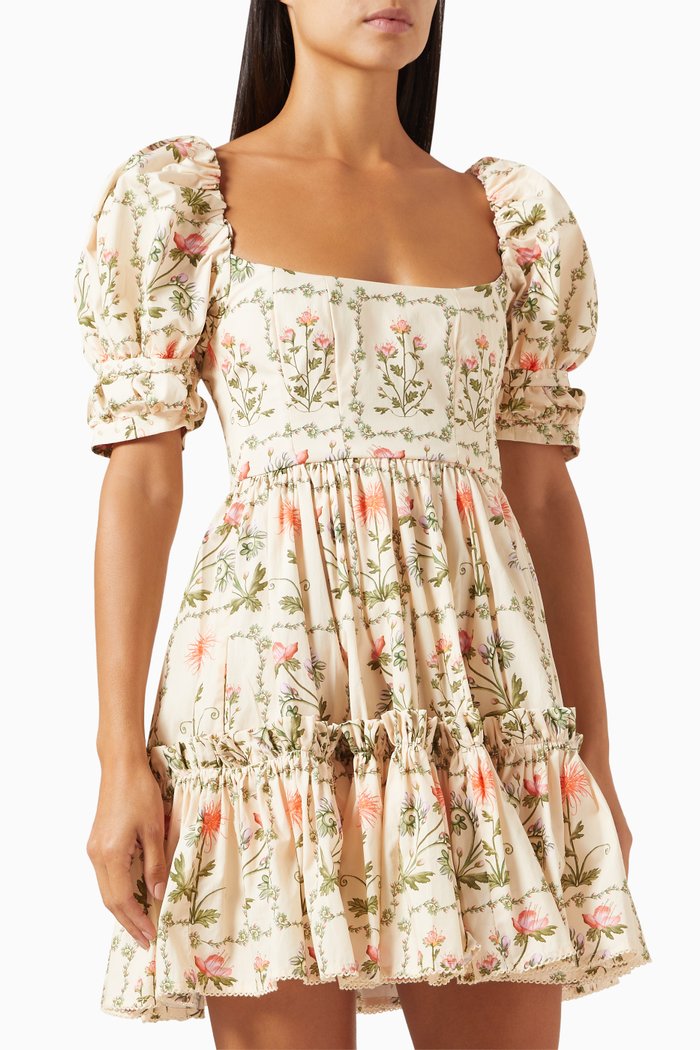 

Alaria Oasis Mini Dress in Cotton, Multicolour