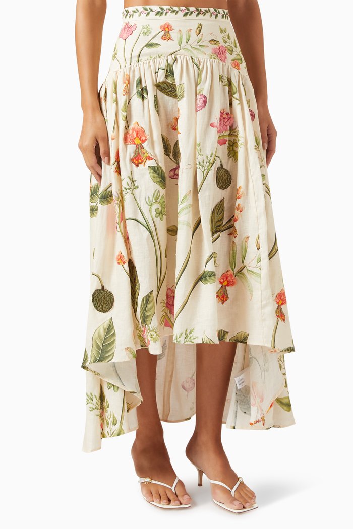 

Curua Cultivo Maxi Skirt in Linen, Multicolour