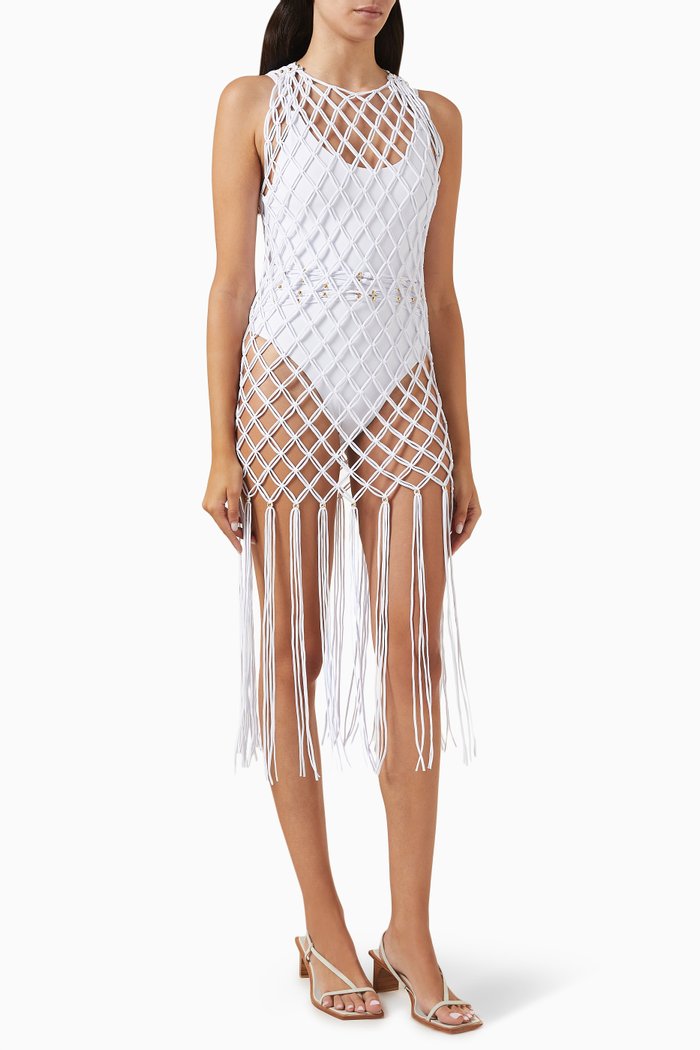 

Brynn Beaded Cover-up Dress, White