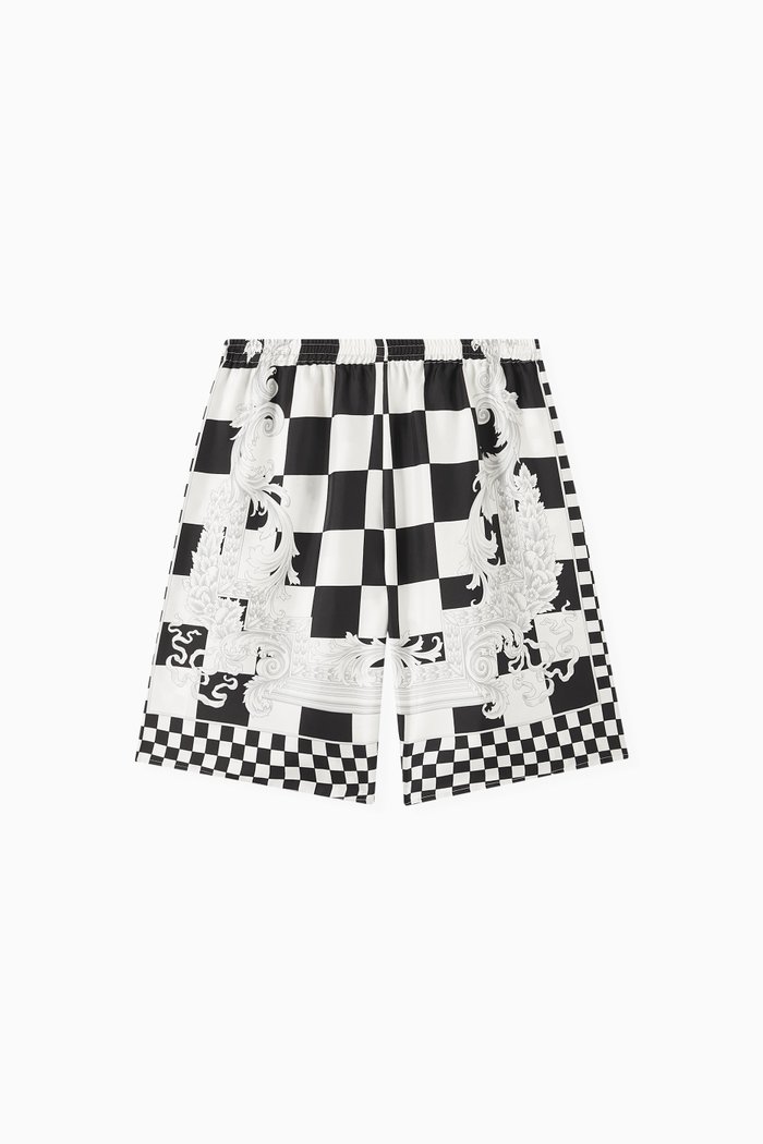 

Medusa Contrasto Shorts in Silk, Black
