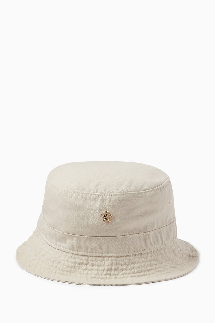 

Gold Lemon Gardening Bucket Hat in Cotton, Neutral