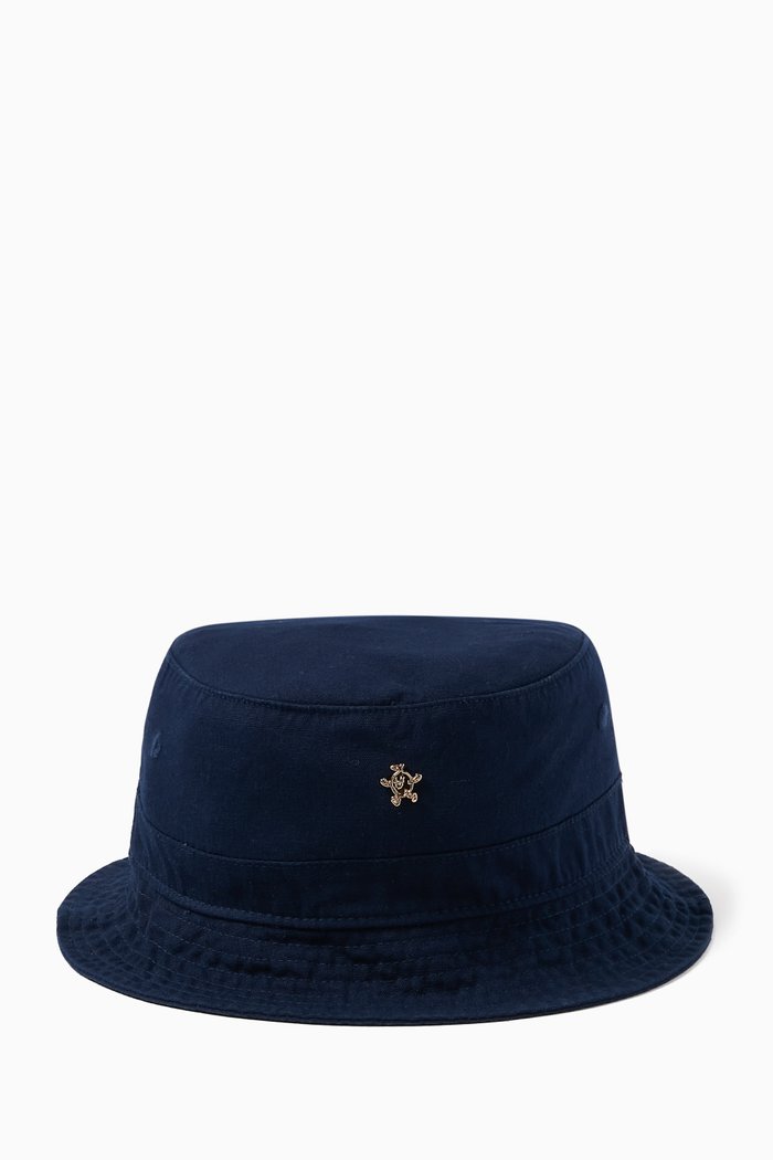 

Gold Lemon Gardening Bucket Hat in Cotton, Blue