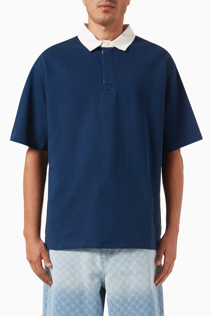 

Shield Polo Shirt in Cotton, Blue
