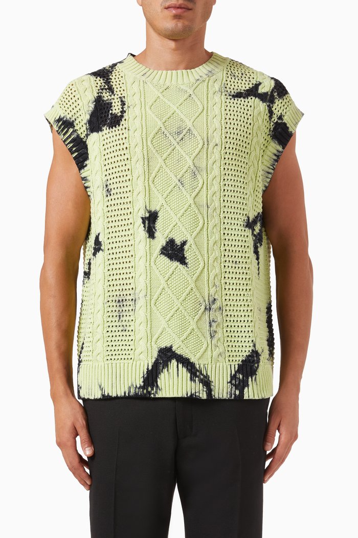

Xois Sweater Vest in Crochet, Green