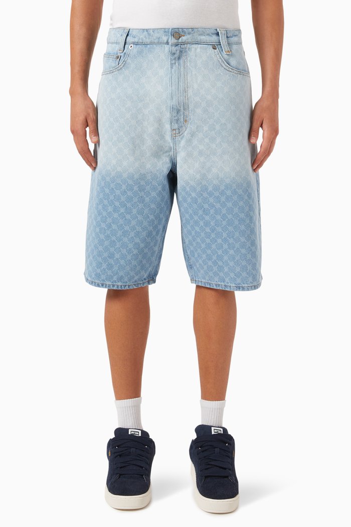 

Zella Monogram Shorts in Denim, Blue