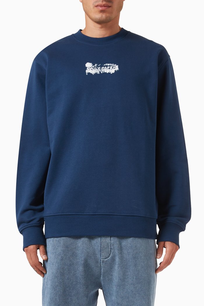 

Scratch Logo Sweater in French-terry, Blue