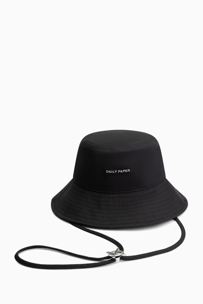 

Niu Bucket Hat in Cotton, Black