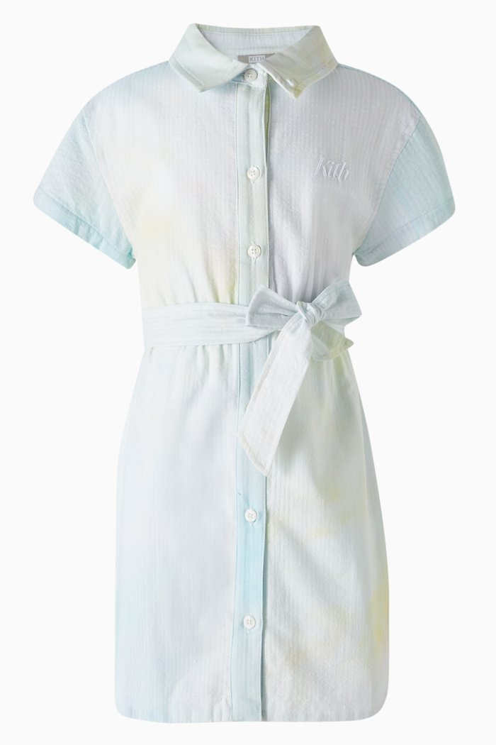 

Embroidered Mia Shirt Dress in Cotton, Green