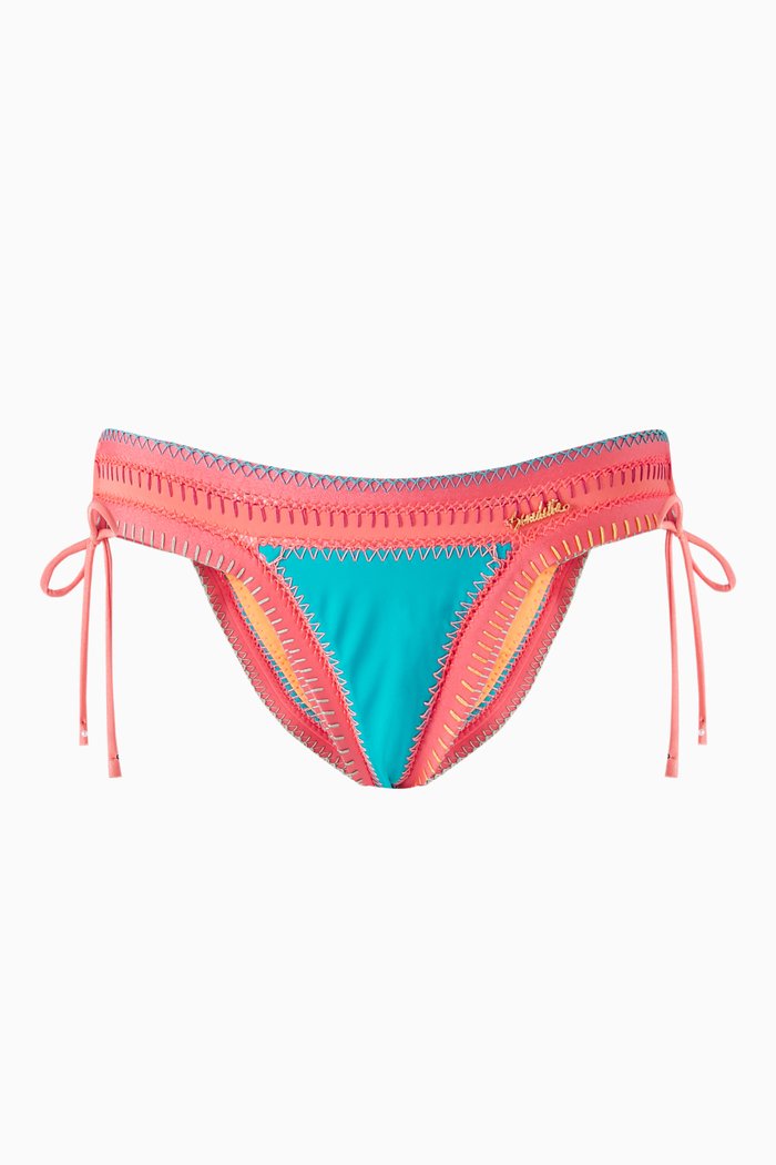 Peacock Bikini Top in Italian Lycra, Blue
