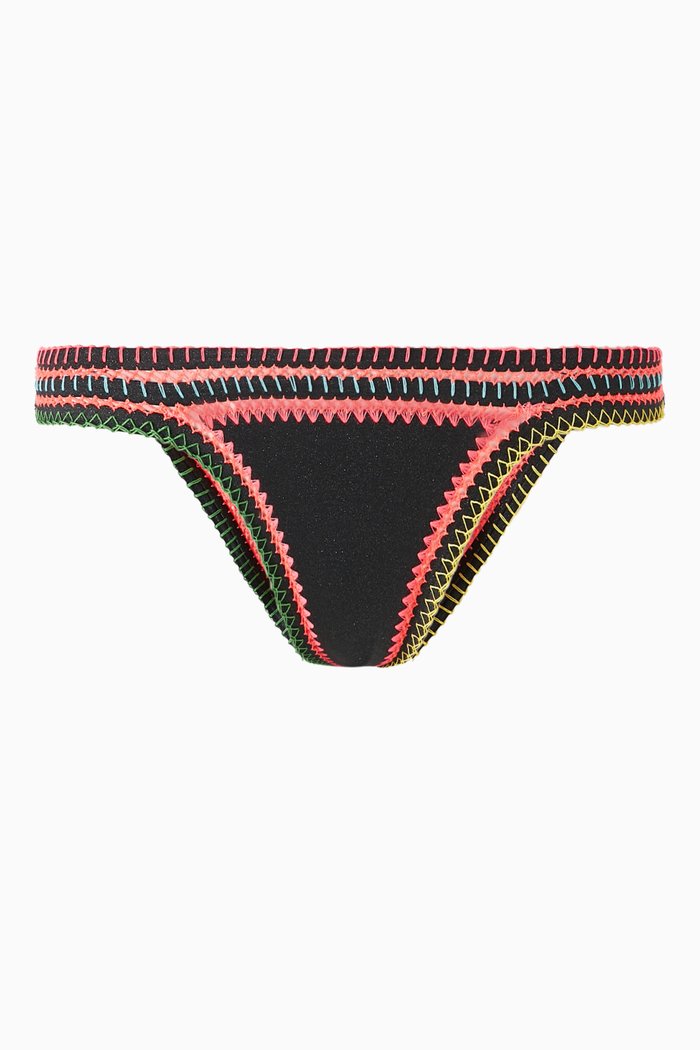 

Crystal Skies Tri Star Bikini Briefs in Lycra, Black