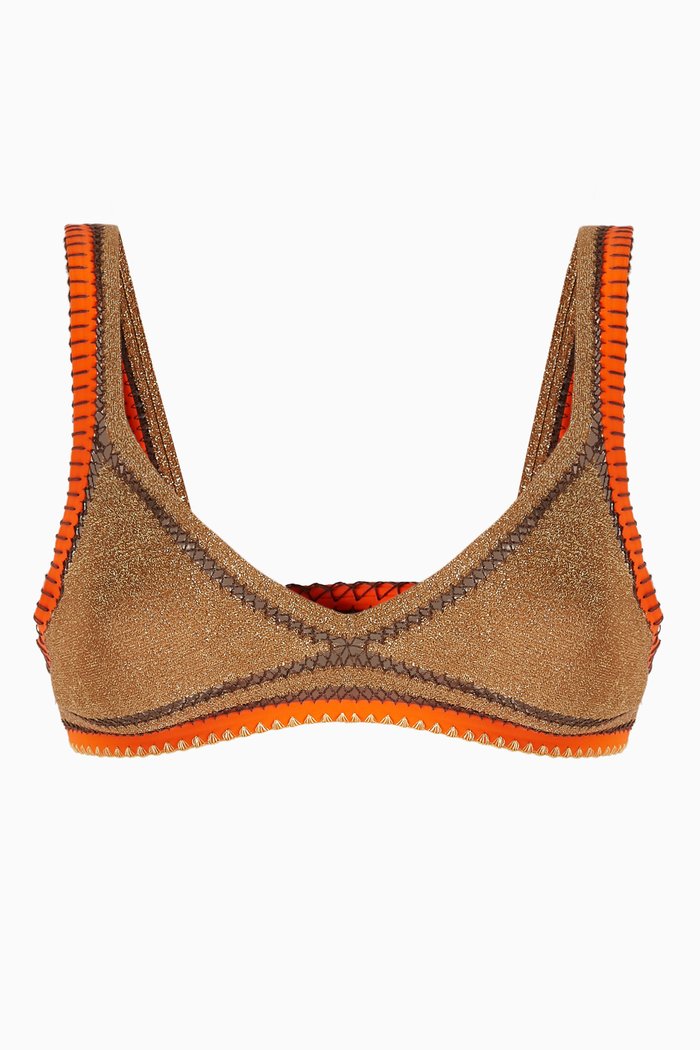

Lumiere Tri Star Bikini Top, Gold