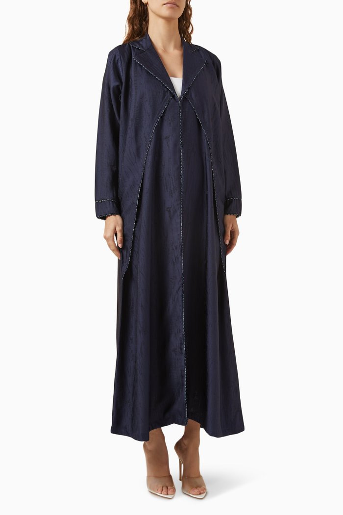 

Coat-style Abaya in Jacquard, Blue