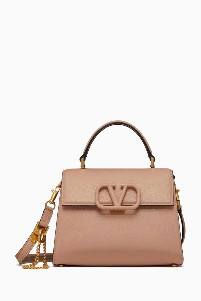 

Valentino Garavani Small VSLING Top-handle Bag in Calfskin, Pink