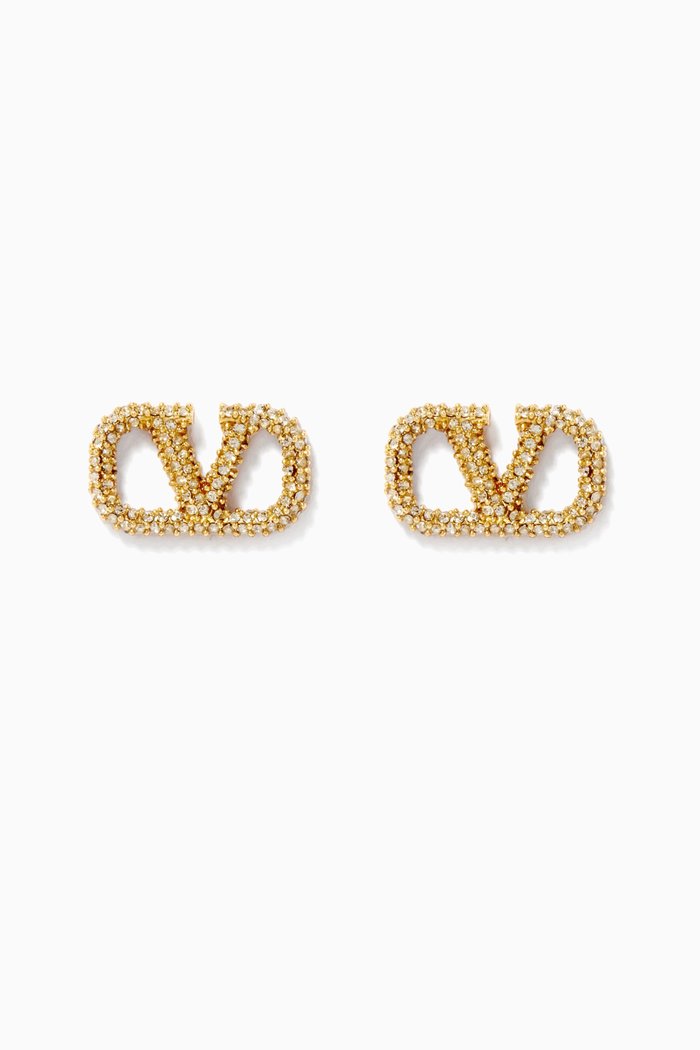 

Valentino Garavani VLOGO Signature Swarovski® Stud Earrings in Metal, Metallic