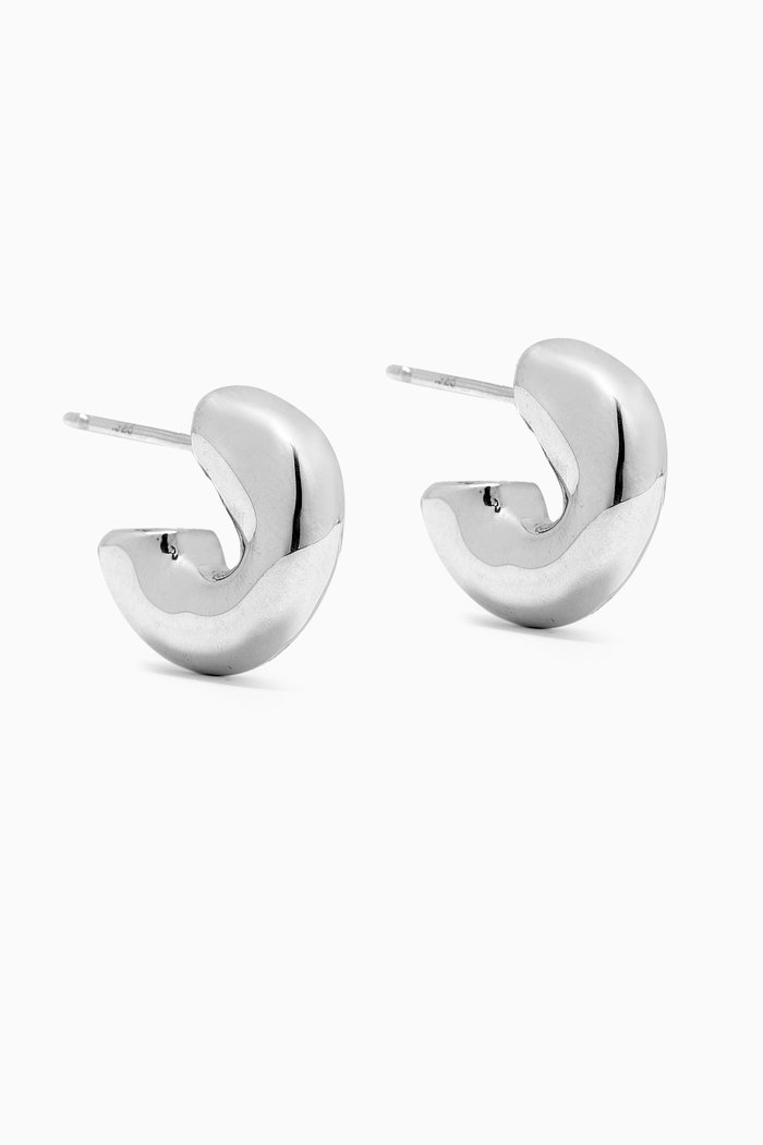 

Small Dahlia Hoop Earrings in Sterling Silver
