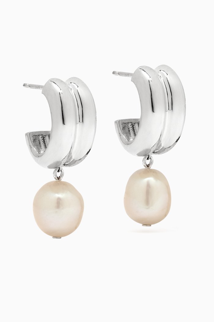 Juliette Pearl Drop Earrings in Sterling Silver