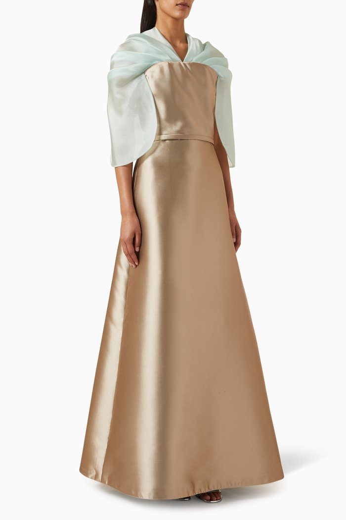 

Drape-sleeve Gown, Gold