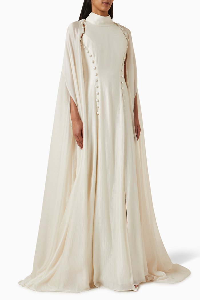 

Maxi Cape Gown, Neutral