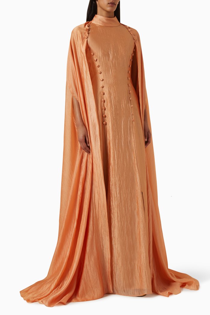 

Maxi Cape Gown, Orange