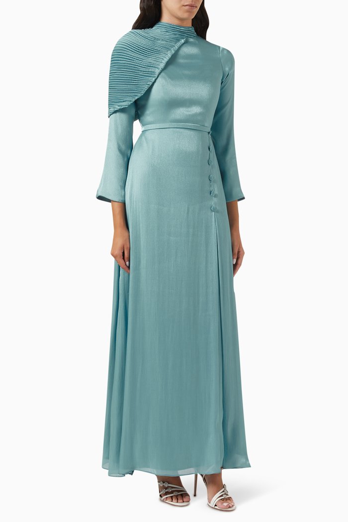 Pilates Shawl Maxi Dress, Blue