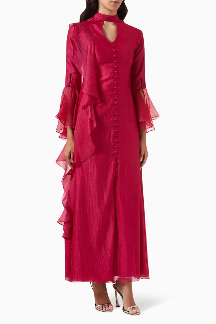 

Raffles High-neck Maxi Dress, Pink