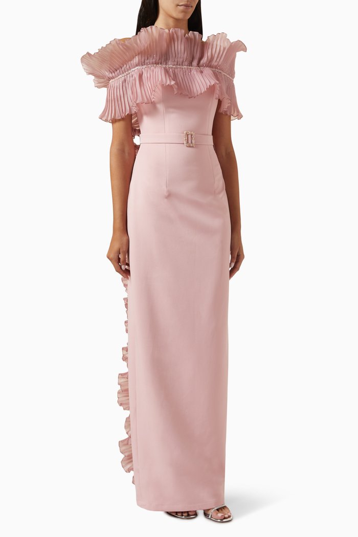 

Zinnia Embellished Dress in Stretch-crepe, Pink