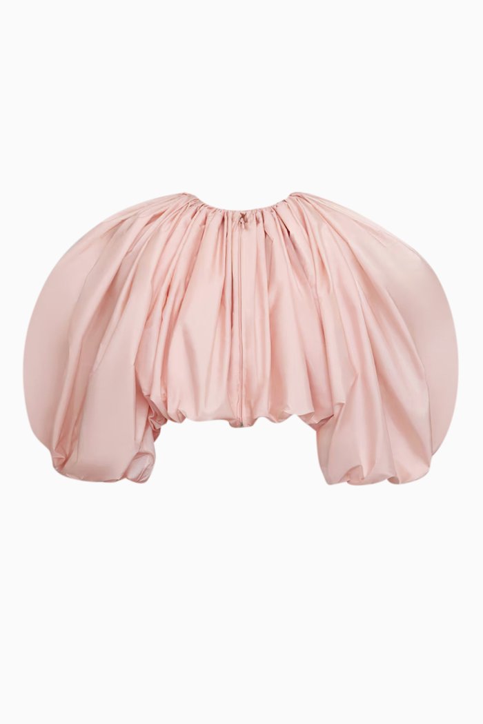 

Crop Balloon Jacket in Nylon, Pink