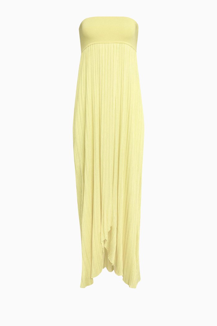 

Pleated Bustier Dress in Viscose-knit, Yellow