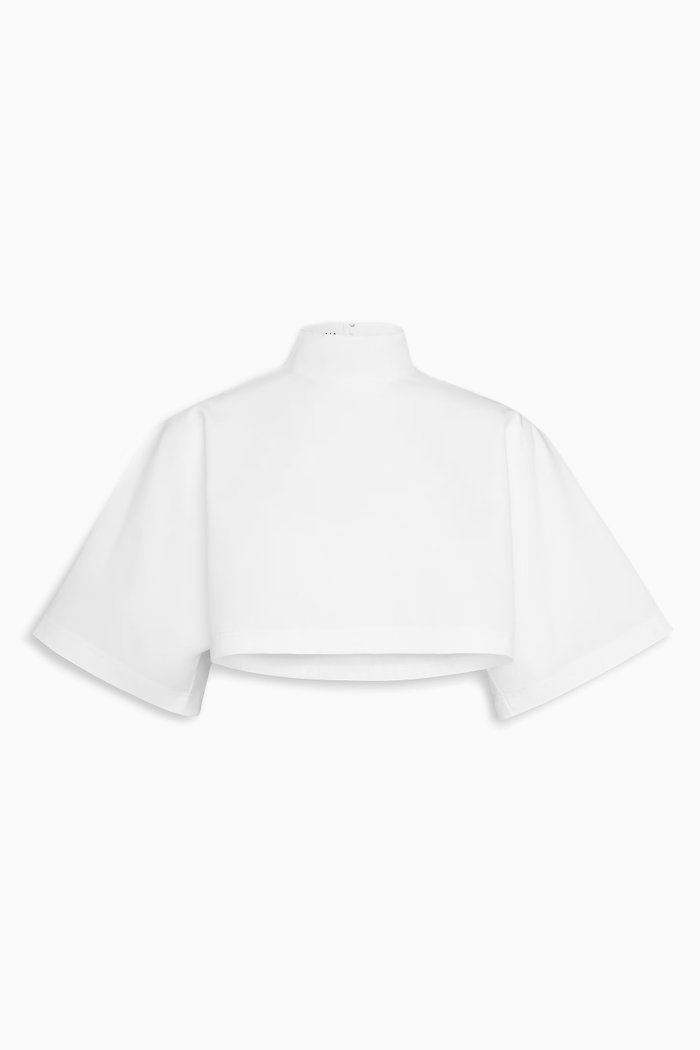 

Highneck Crop Top in Cotton-poplin, White