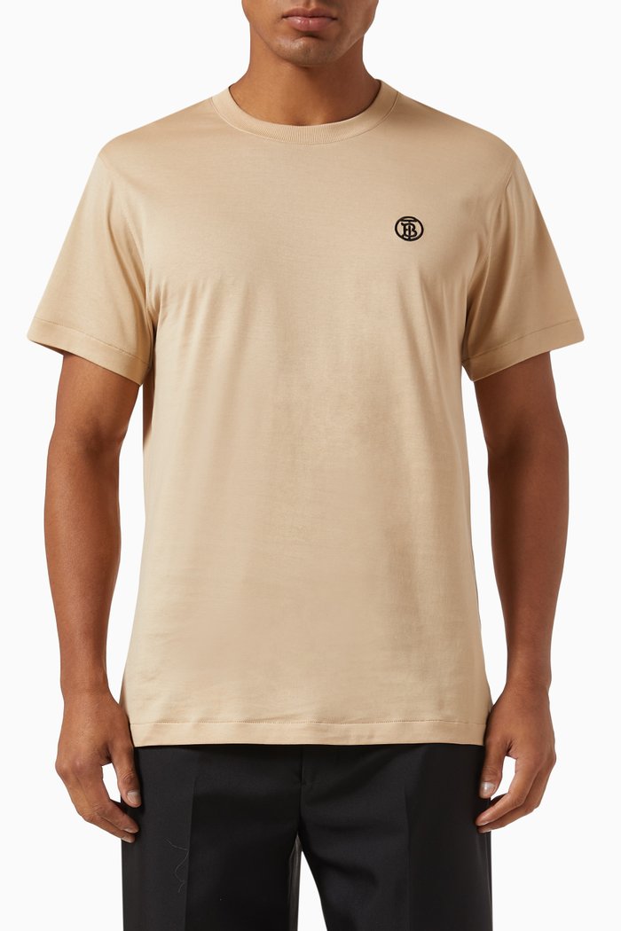 

Logo Embroidered T-shirt in Cotton, Neutral
