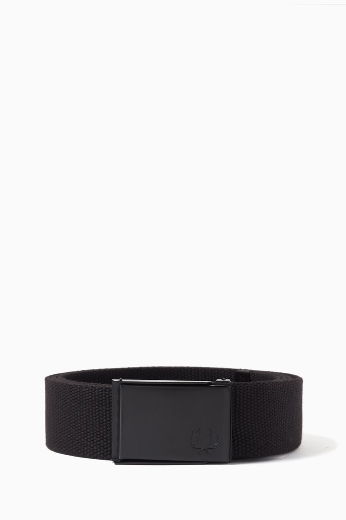 

Graphic Branded Webbing Belt in Nylon, Black