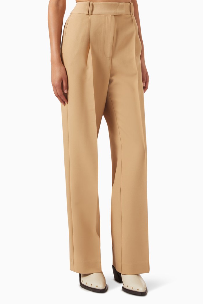 

Irena Slouch Pants in Recycled Polyester Blend, Brown