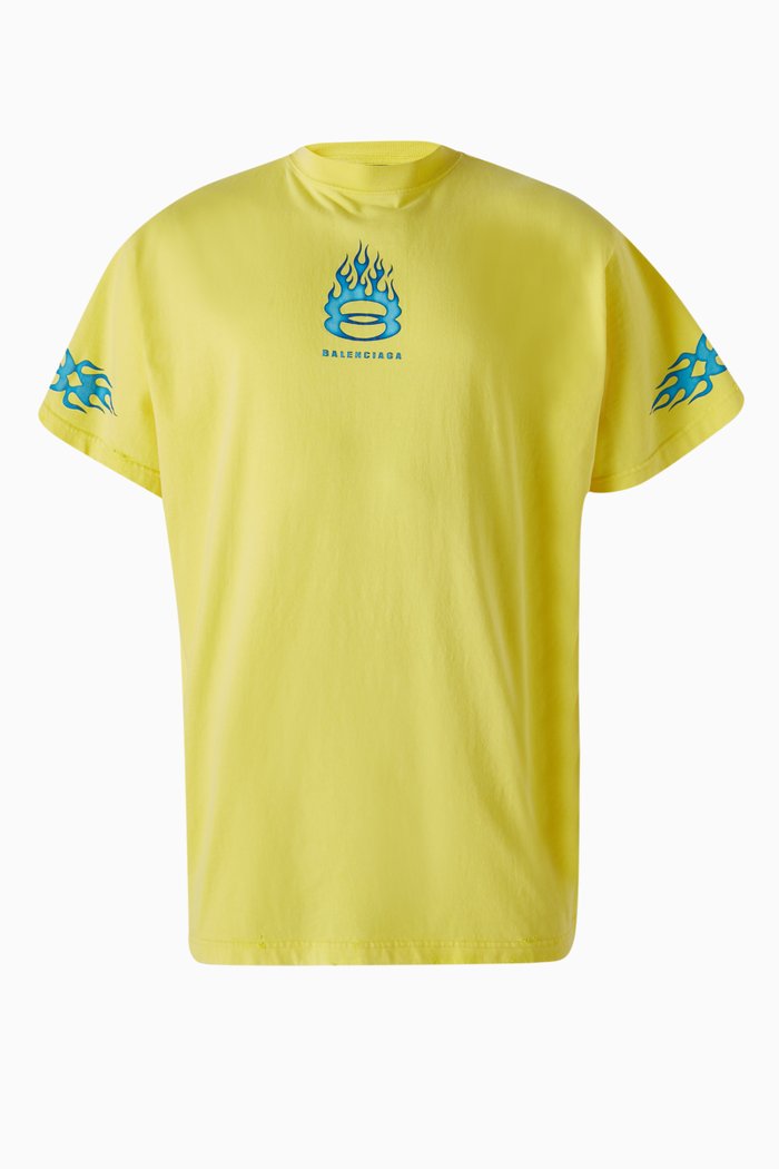 

Unisex Burning Unity Oversized T-shirt in Vintage Jersey, Yellow