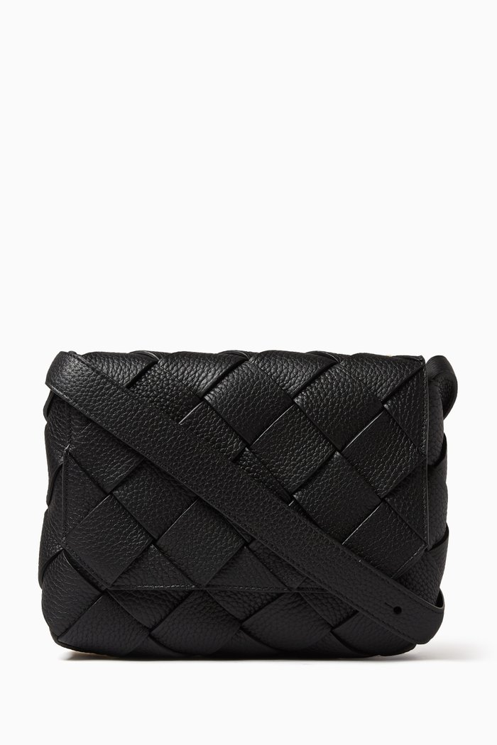 

Diago Crossbody Bag in Intrecciato Leather, Black